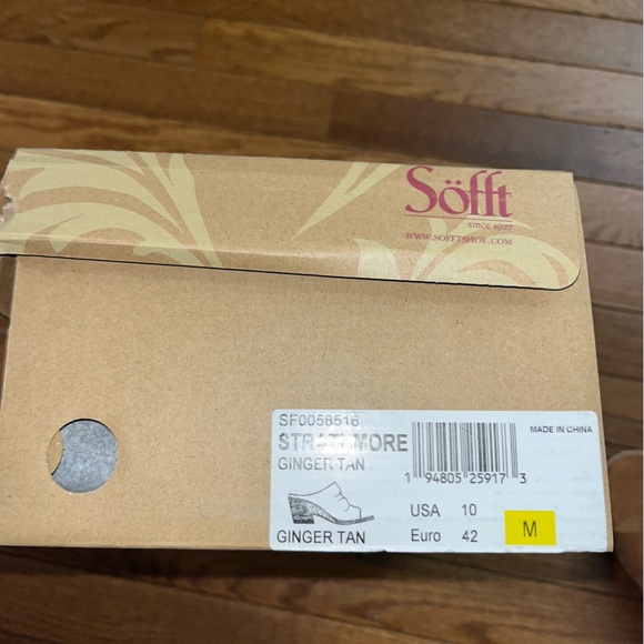 Sofft Strathmore Italian Suede Comfort Sandals Ginger Tan Women’s Size 10 - Picture 9 of 10